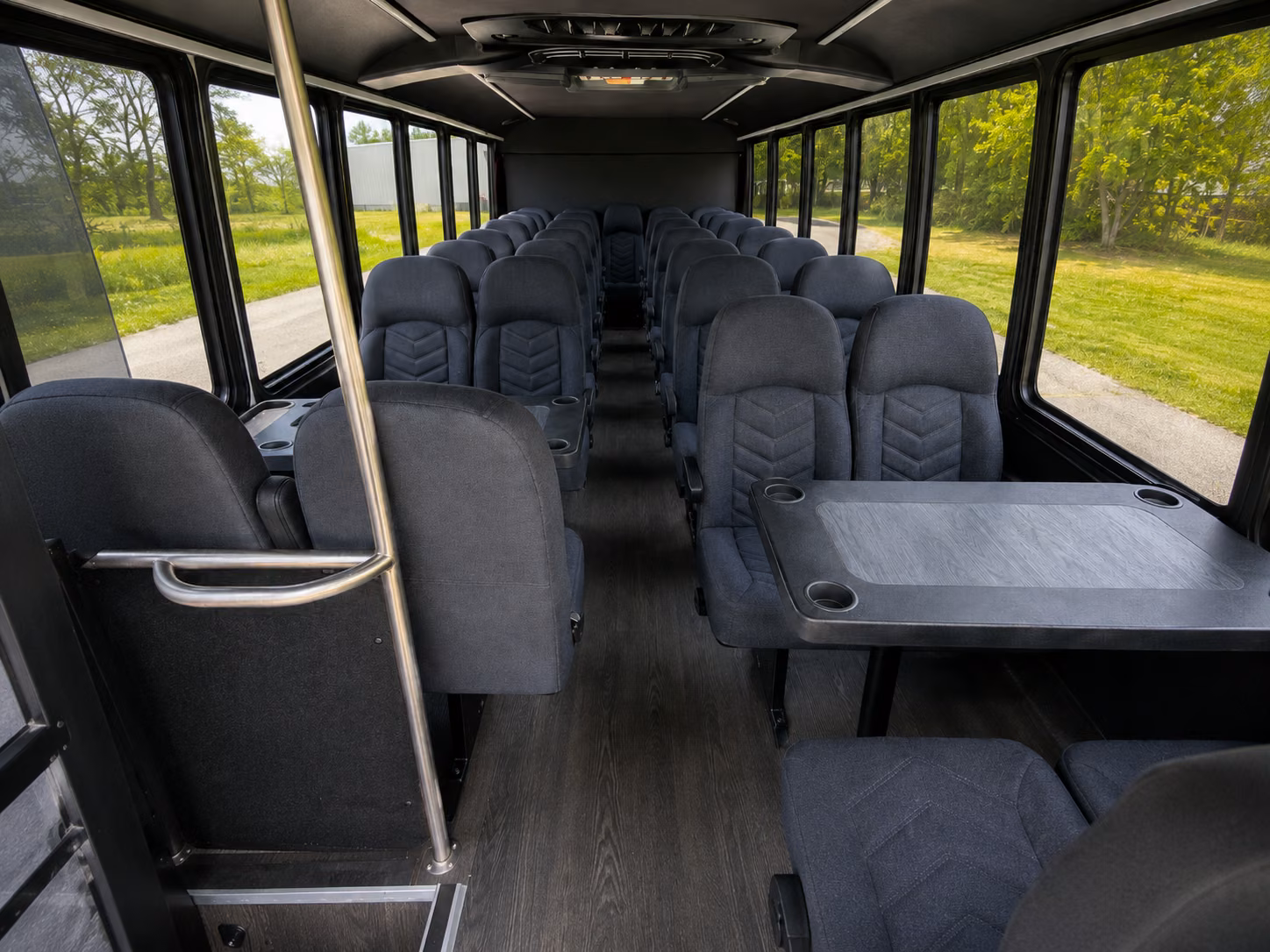mobile 15 passenger minibus interior