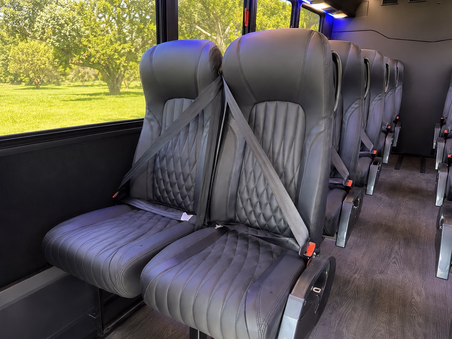 mobile 18 passenger minibus inside