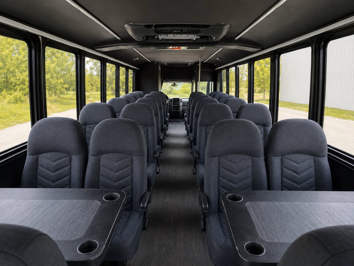 mobile 20 passenger minibus inside