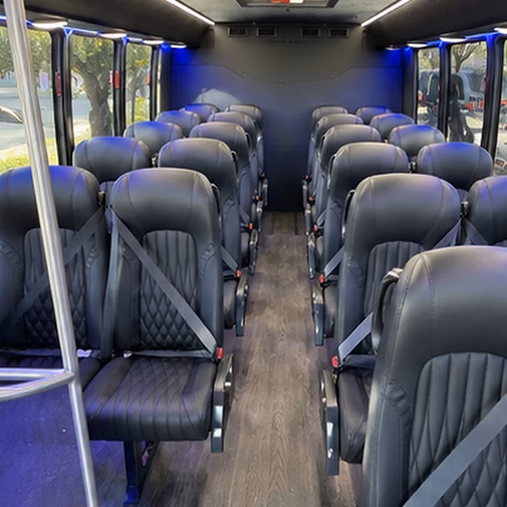 mobile 28 passenger minibus inside