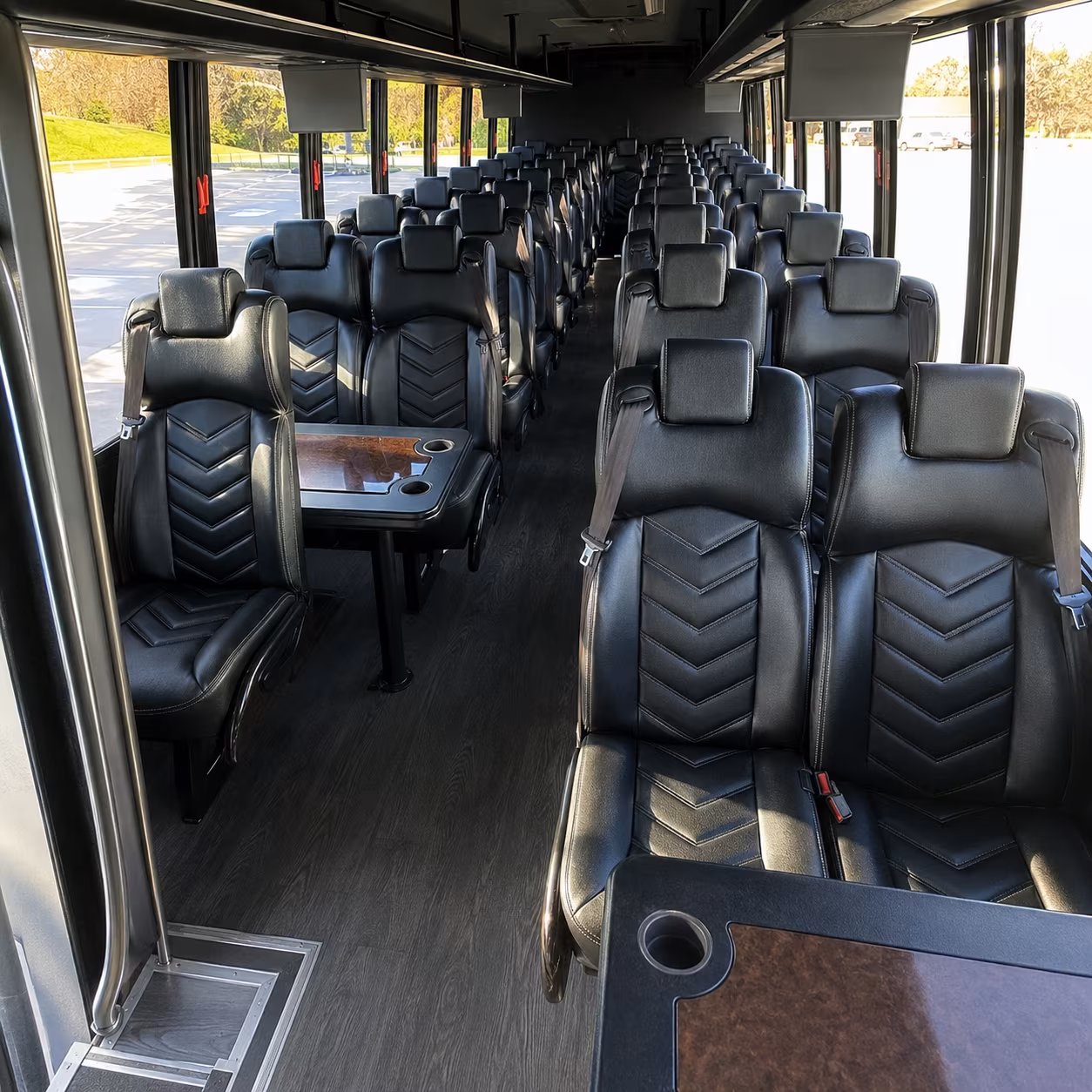 mobile 28 passenger minibus interior