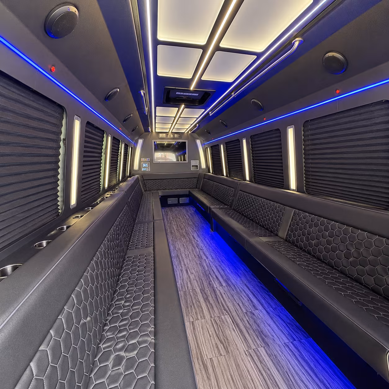 mobile 30 passenger party bus interior