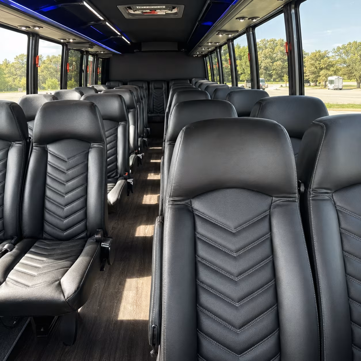 mobile 35 passenger minibus interior