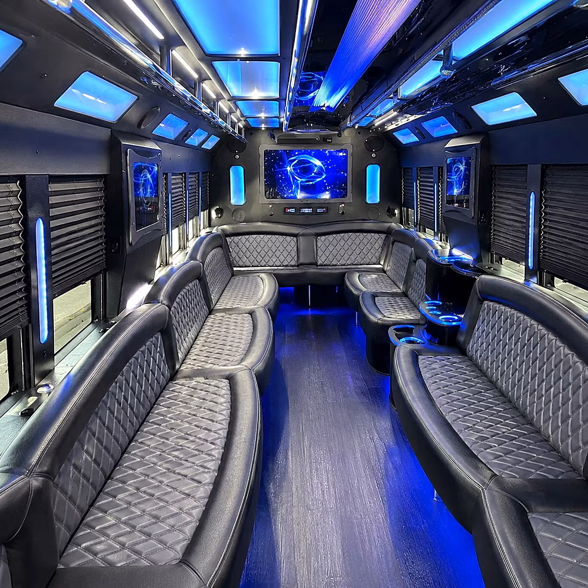 mobile 50 passenger party bus interior