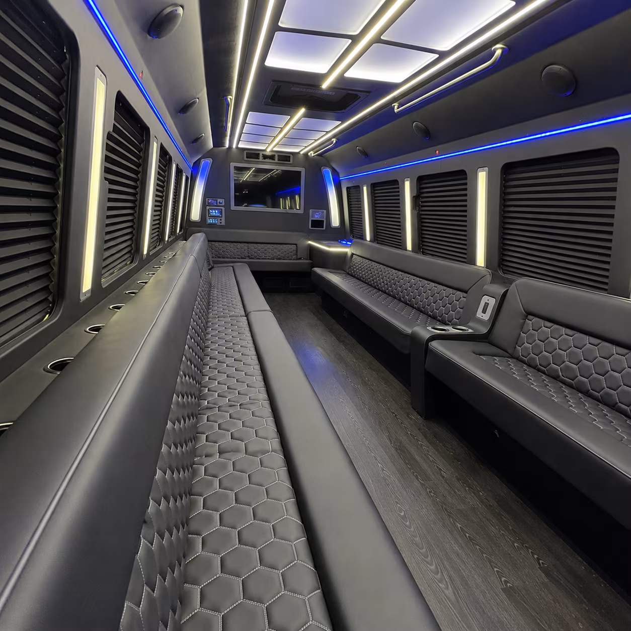 mobile party bus rental interior